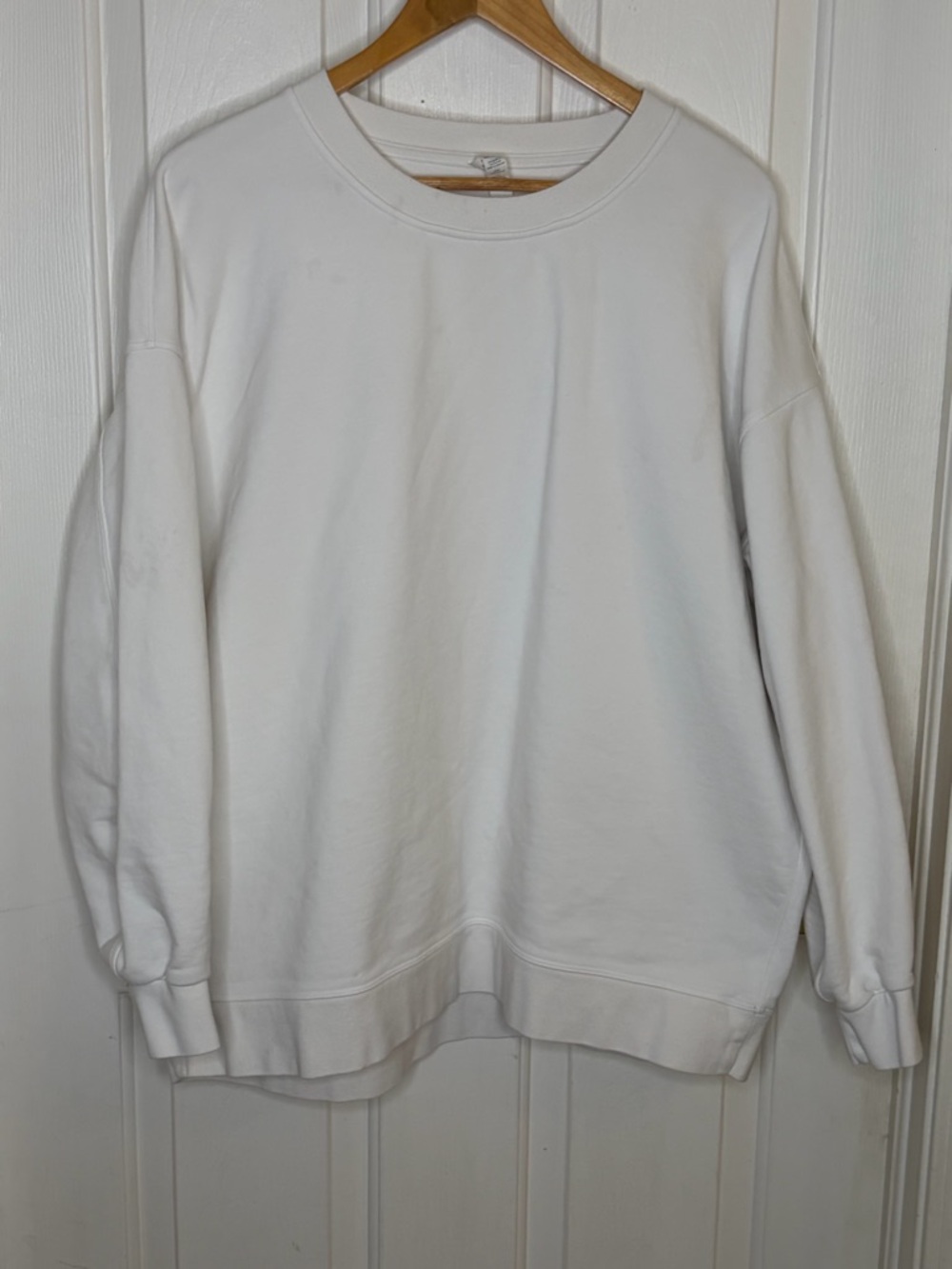 Lululemon Oversized Crewneck Sweatshirt Womens 12 White Pullover